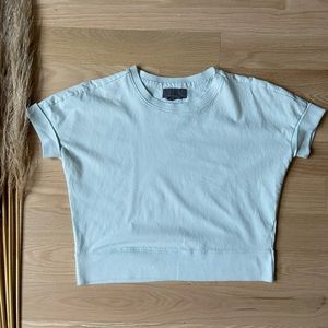 Anthropologie Light Mint Green Cropped Tee